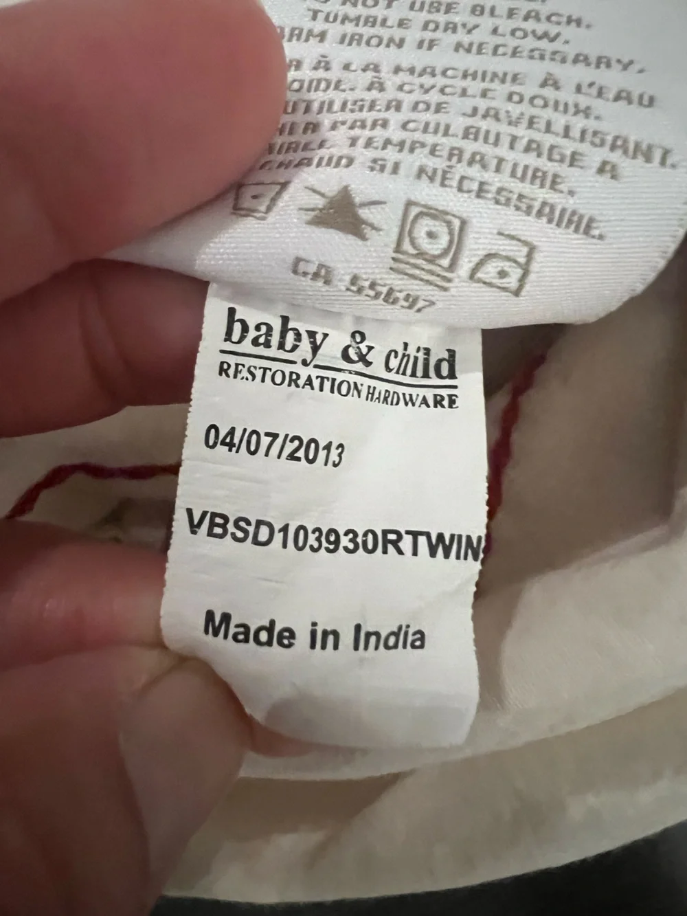 Baby & Child Restoration Hardware Vintage Baseball Cream w/ Red Stripe Duvet